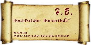 Hochfelder Bereniké névjegykártya